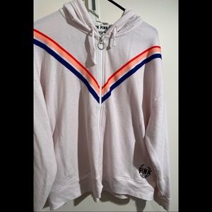White VS Pink Sweatshirt Zip-Up